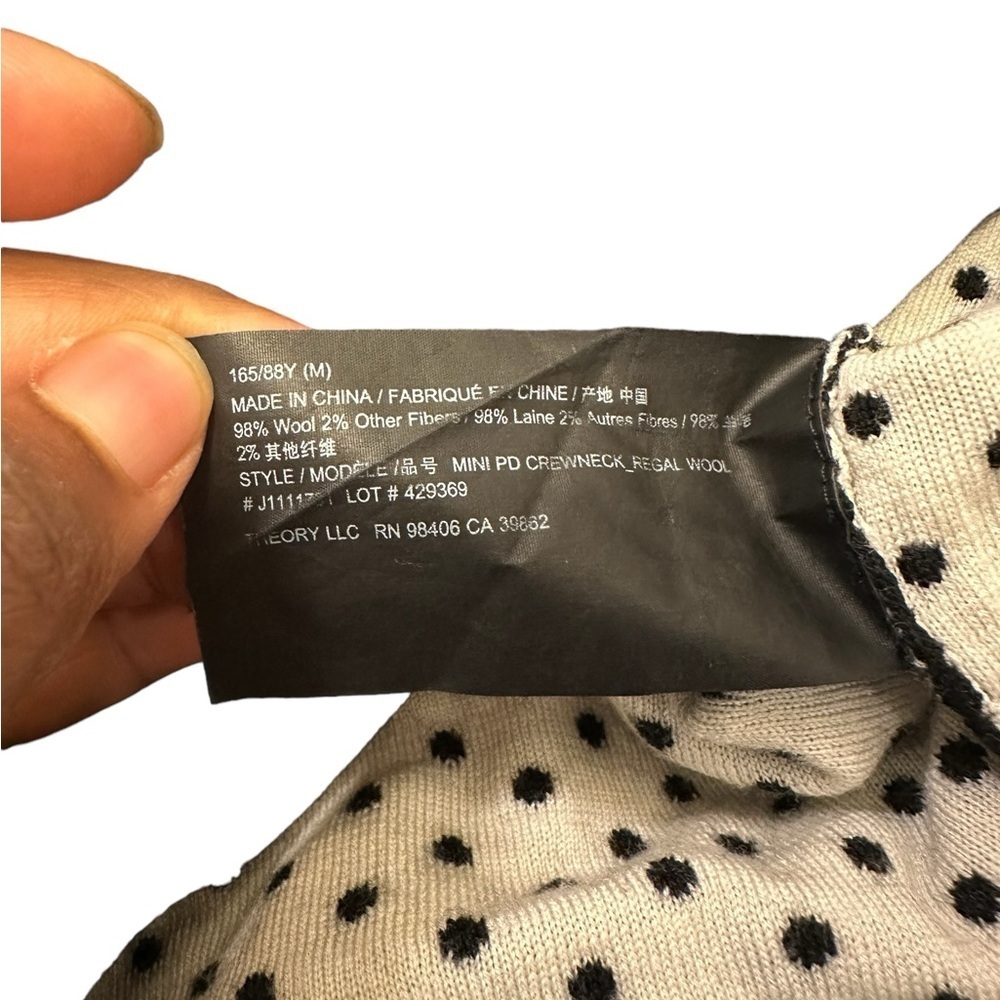 Theory Polka Dot Women’s Sweater Tag Size M - Picture 10 of 11